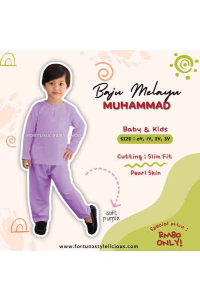 Baju Melayu Muhammad Soft Purple Baju Melayu Muhammad Soft Purple