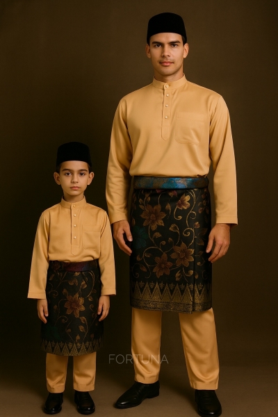 Baju Melayu Adam Adults (Nude Brown)