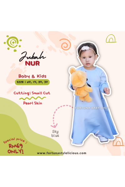 Jubah Nur Sky Blue