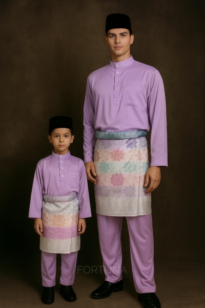 Baju Melayu Adam Adults (Soft Purple)