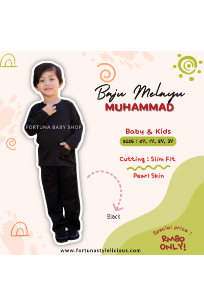 Baju Melayu Muhammad Black Baju Melayu Muhammad Black