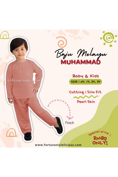 Baju Melayu Muhammad Peach Baju Melayu Muhammad Peach
