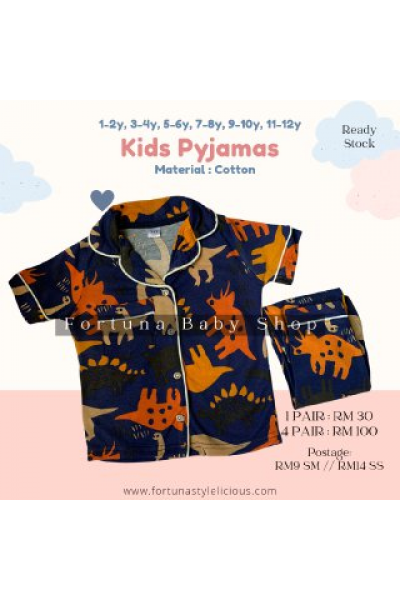 Pyjamas Dino orange / black (Dark Blue) Pyjamas Dino orange / black (Dark Blue)