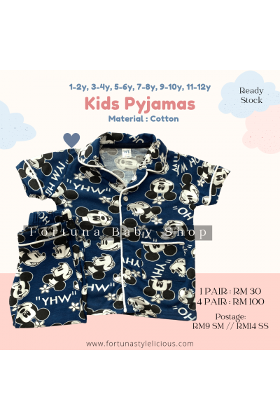 Pyjamas Mickey Mouse (Navy Blue White)