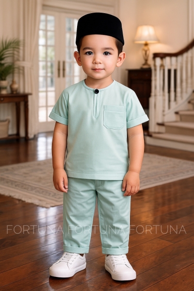 Baju Melayu Aidil - Mint Green