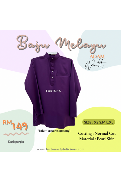 Baju Melayu Adam Adults (Dark Purple) Baju Melayu Adam Adults (Dark Purple)