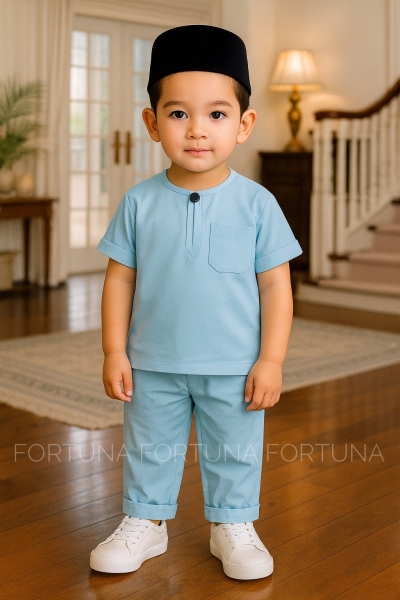 Baju Melayu Aidil - Soft Blue