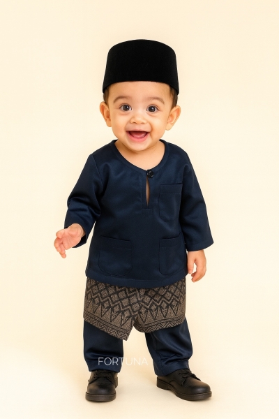 Baju Melayu Muhammad Navy Blue