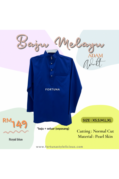 Baju Melayu Adam Adults (Royal Blue) Baju Melayu Adam Adults (Royal Blue)