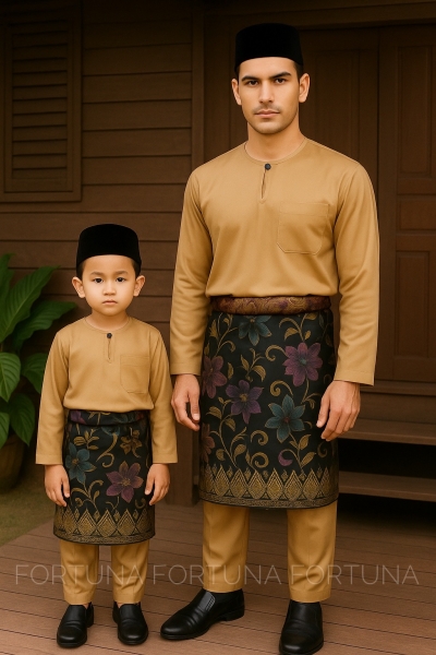 Baju Melayu Muhammad (ADULT) Latte Brown