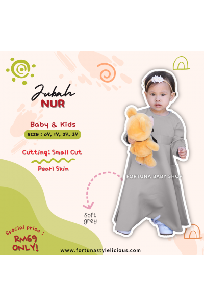 Jubah Nur Soft Grey