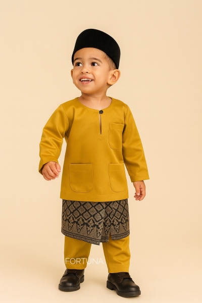 Baju Melayu Muhammad Mustard Gold
