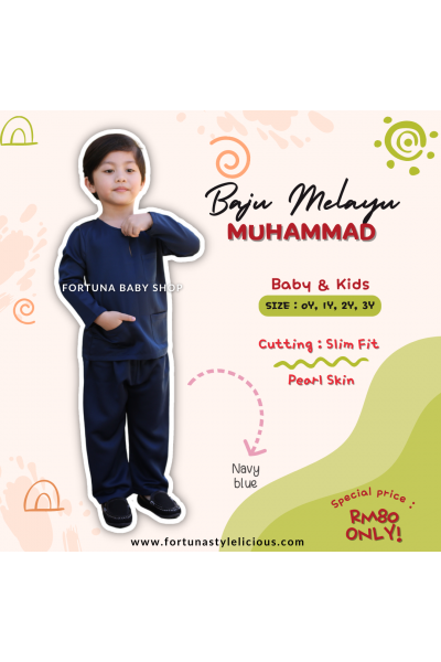 Baju Melayu Muhammad Navy Blue Baju Melayu Muhammad Navy Blue