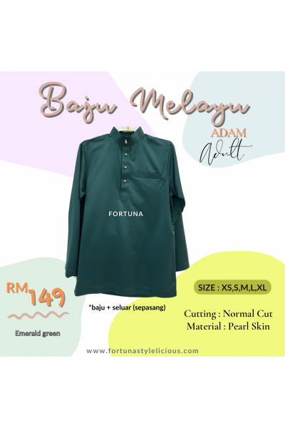 Baju Melayu Adam Adults (Emerald Green) Baju Melayu Adam Adults (Emerald Green)