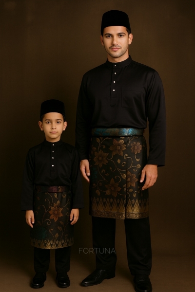 Baju Melayu Adam Adults (Black)