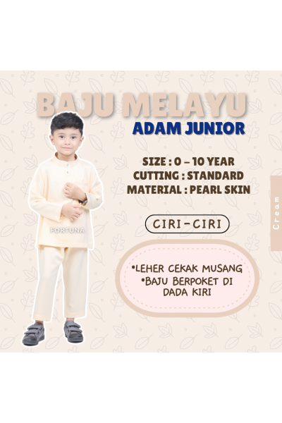 Baju Melayu Adam Kids - Cream Baju Melayu Adam Kids - Cream