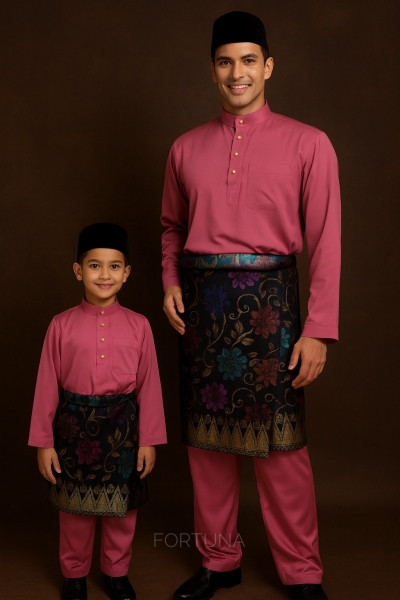 Baju Melayu Adam Kids - Dusty Pink