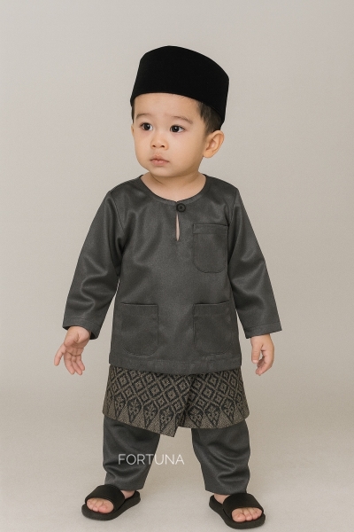 Baju Melayu Muhammad Dark Grey