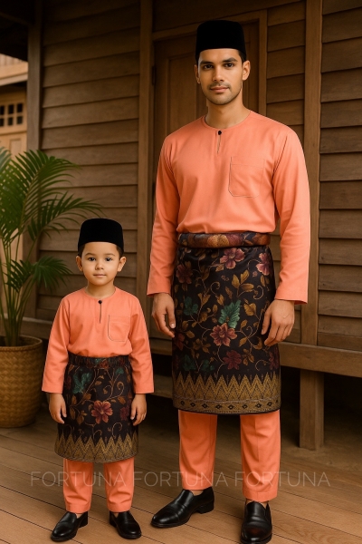 Baju Melayu Muhammad (ADULT) Peach
