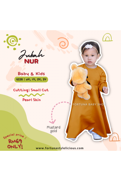 Jubah Nur Mustard Gold