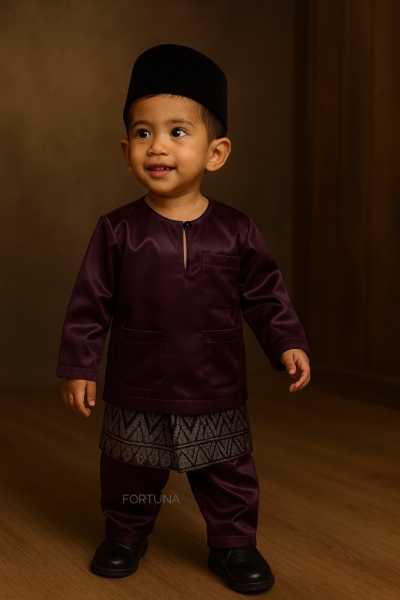 Baju Melayu Muhammad Dark Purple