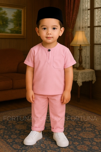 Baju Melayu Aidil - Soft Pink