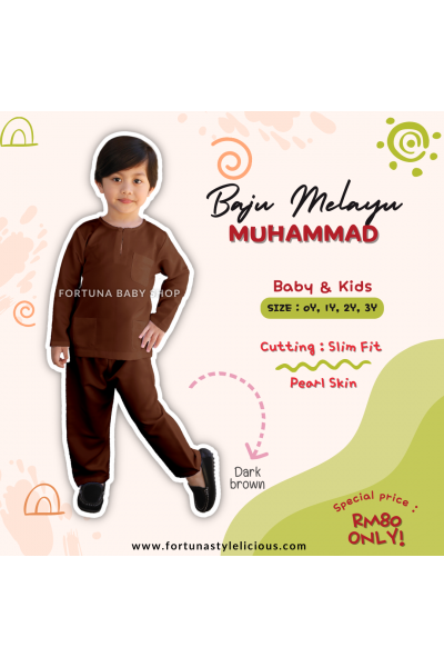 Baju Melayu Muhammad Dark Brown Baju Melayu Muhammad Dark Brown