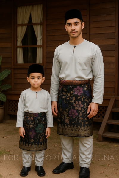 Baju Melayu Muhammad (ADULT) Soft Grey