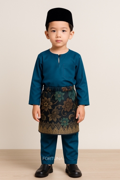 Baju Melayu Muhammad Teal Blue