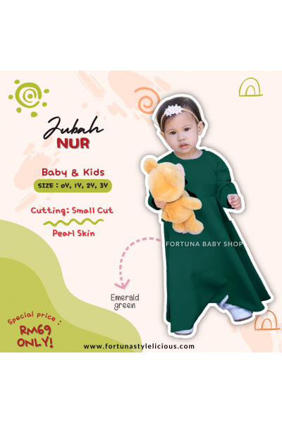 Jubah Nur Emerald Green