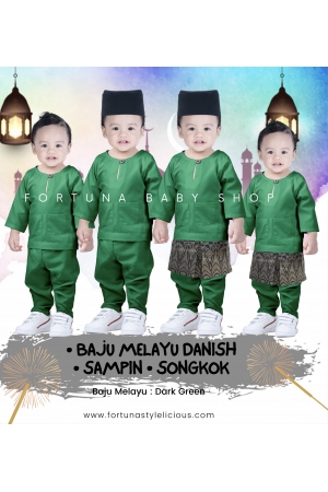 Set Baju Melayu Danish + Sampin + Songkok