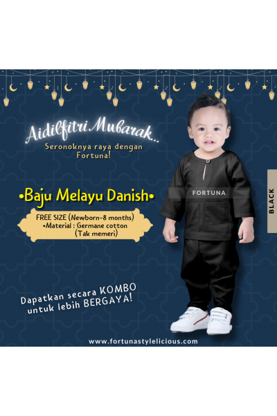Baju Melayu Danish Black