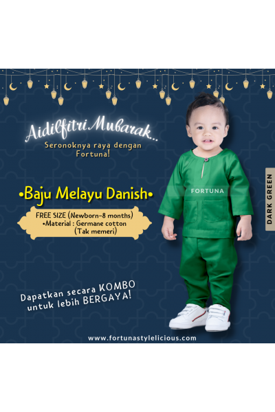 Baju Melayu Danish Dark Green