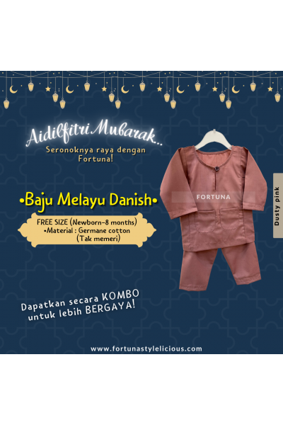 Baju Melayu Danish Dusty Pink
