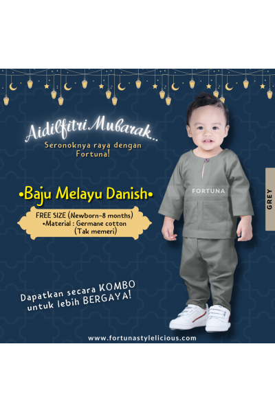 Baju Melayu Danish Grey