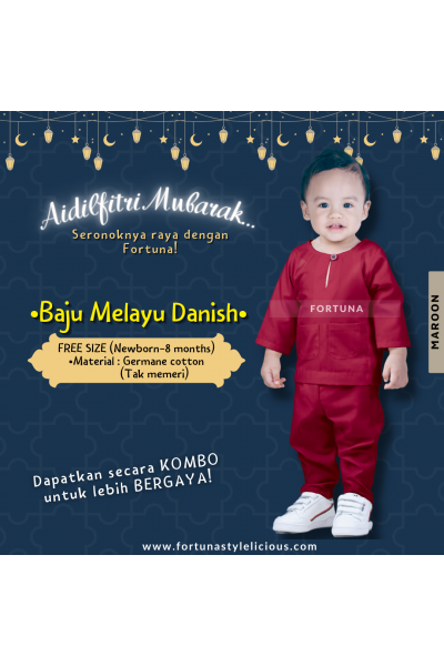 Baju Melayu Danish Maroon