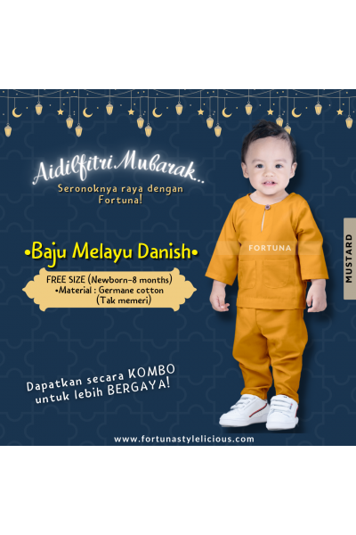 Baju Melayu Danish Mustard