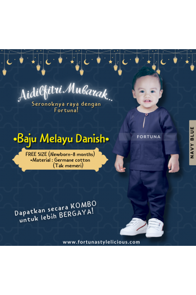 Baju Melayu Danish Navy Blue
