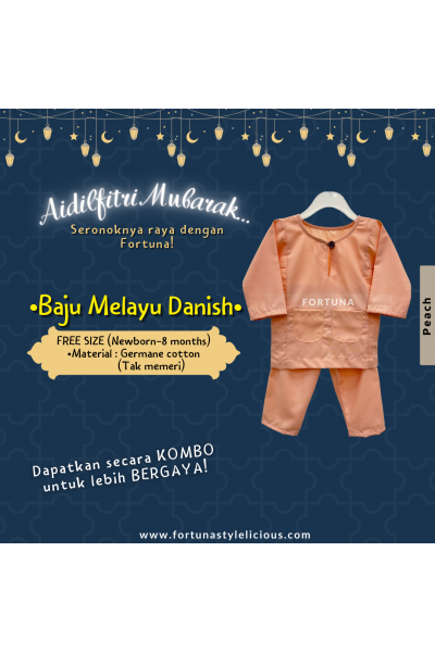 Baju Melayu Danish Peach