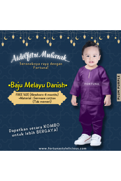 Baju Melayu Danish Plum Purple