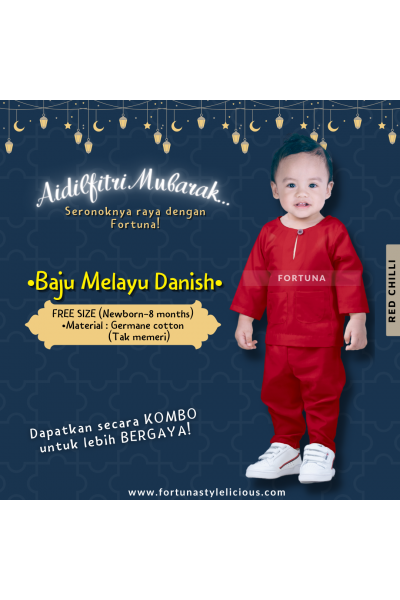 Baju Melayu Danish Red Chilli