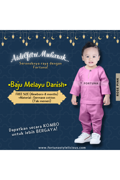 Baju Melayu Danish Rose Pink