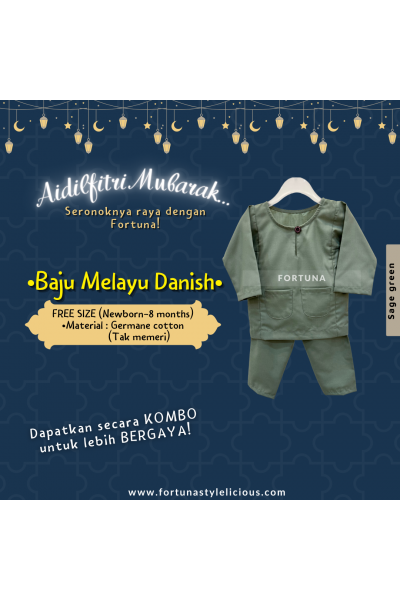 Baju Melayu Danish Sage Green