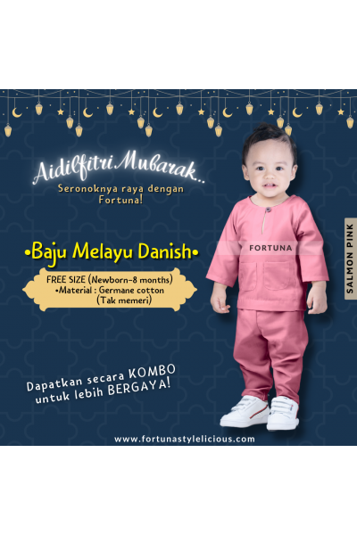 Baju Melayu Danish Salmon Pink