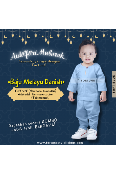 Baju Melayu Danish Soft Blue