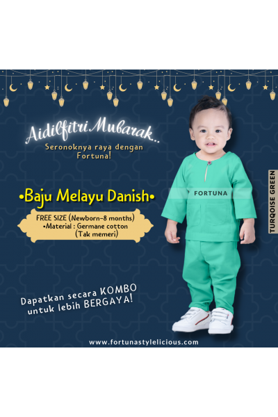 Baju Melayu Danish Turquoise Green