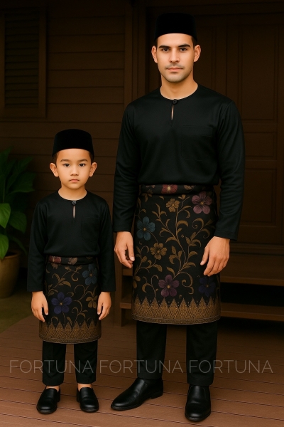 Baju Melayu Muhammad (ADULT) Black