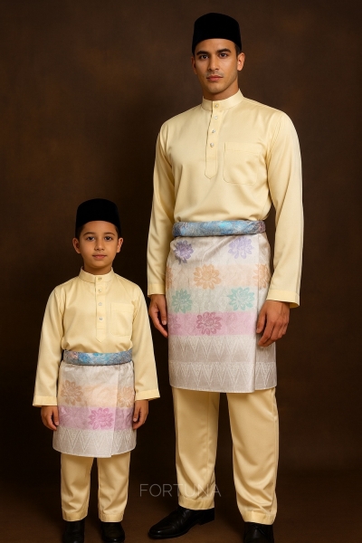 Baju Melayu Adam Adults (Cream)
