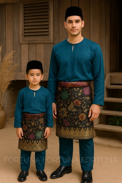 Baju Melayu Muhammad (ADULT) Teal Blue