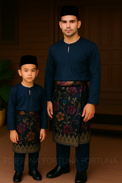 Baju Melayu Muhammad (ADULT) Navy Blue